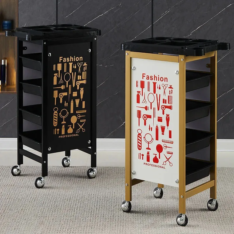 Винтажная железная тележка для парикмахерской вспомогательная многослойная