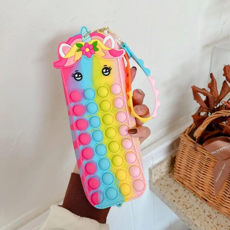 Pop-сумка чехол для карандаша Kawaii силиконовый бумажник сумки пуш-пузырьки