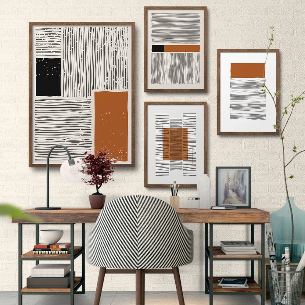 Morandi абстрактные линии геометрическая декоративная живопись на холсте