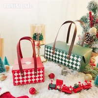 lbsisi life 10pc redgreen paper box christmas wedding new year party for nougat chocolate candy cookies packaging gift handbag