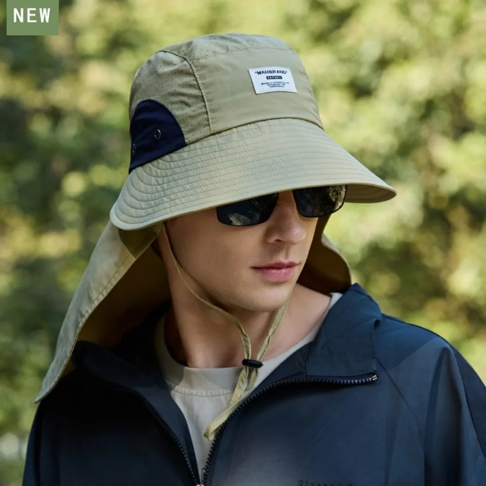 Новая дышащая пляжная кепка с защитой от УФ-лучей шаль для защиты шеи рыбацкая