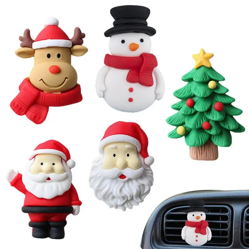 

Car Aromatherapy Diffuser Vent Clip 5pcs Convenient Santa Claus Car Aromatherapy Diffuser Exhaust Clip Portable Car Diffuser For