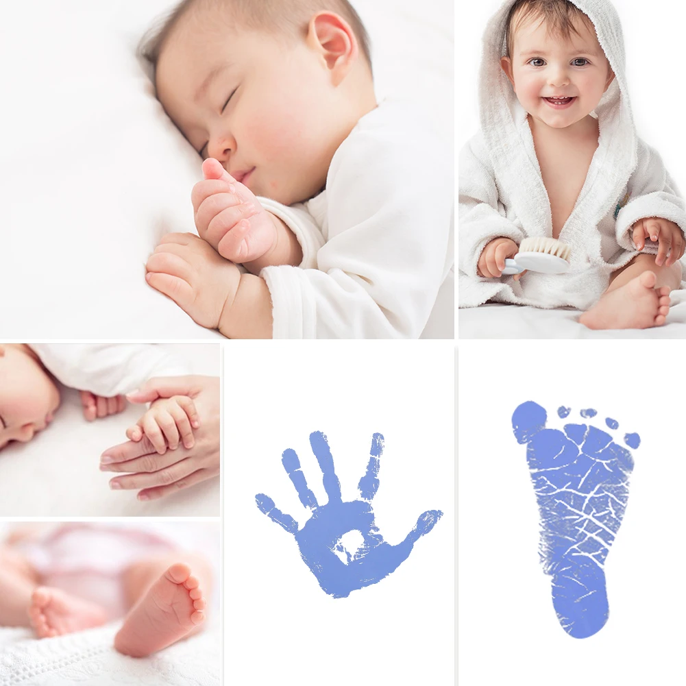 

Non-Toxic Baby Handprint Footprint Kit Inkpad Watermark Model Clay Toy Gift