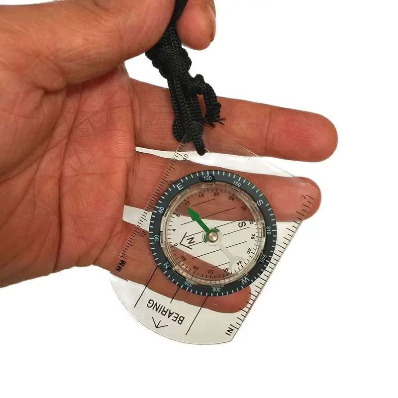 

Compass Outdoor Camping Hiking Transparent Plastic Proportional Footprint Travel Military Compass Tools Travel Kits