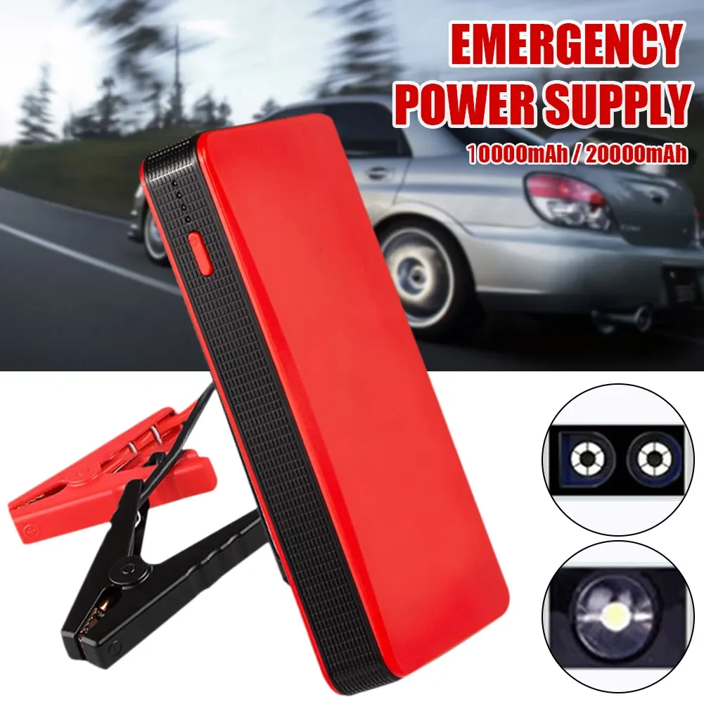 

20000mAh Car Battery Jump Starter 400A Power Bank with LED Battery Clip Auto Emergency Booster Starting Device Charging Unit