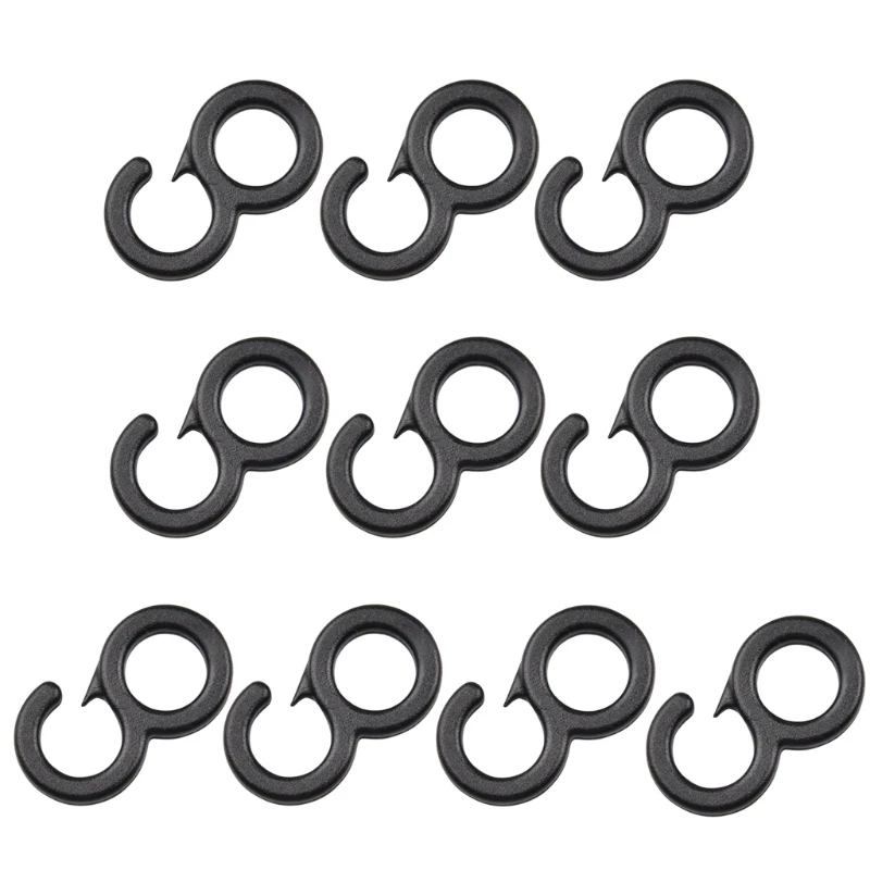 Fixed Canvas Outdoor Hiking Hook Camping Tent Accessories Black Plastic