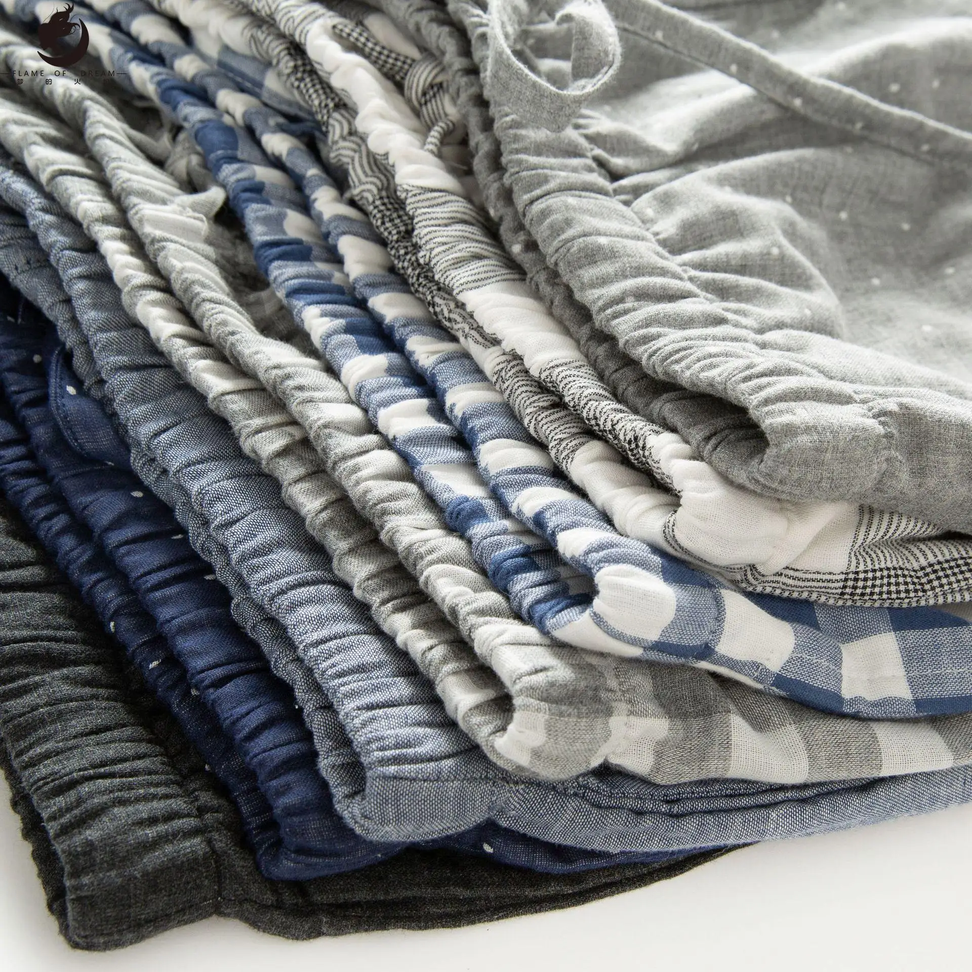 Flame Of Dream Cotton  Pajamas Pants Men's Short  Pants Large Sleep Wear Men 221703