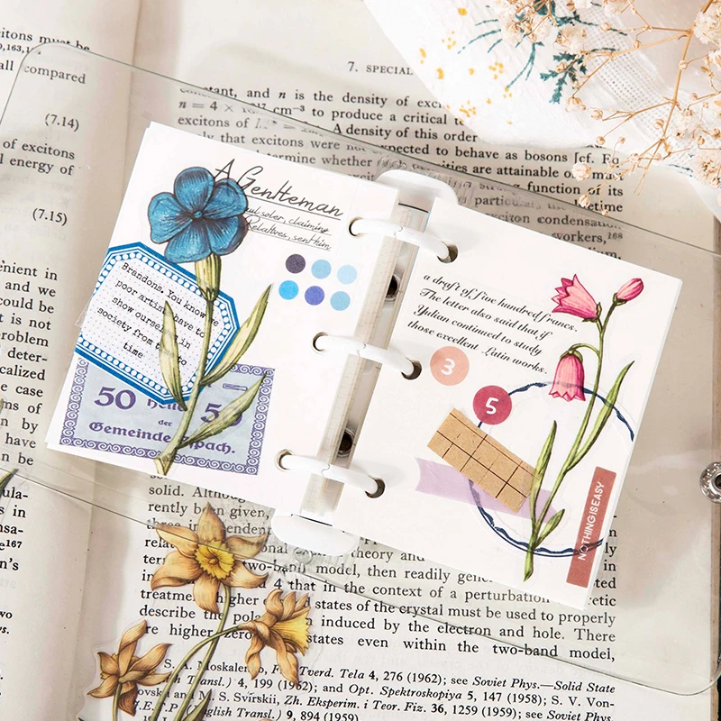 

30Pcs/Set Transparent Sticker Scrapbooking Read Mark Hand Account Decoration Stationery Sticky Notes Flowers Album Stickers