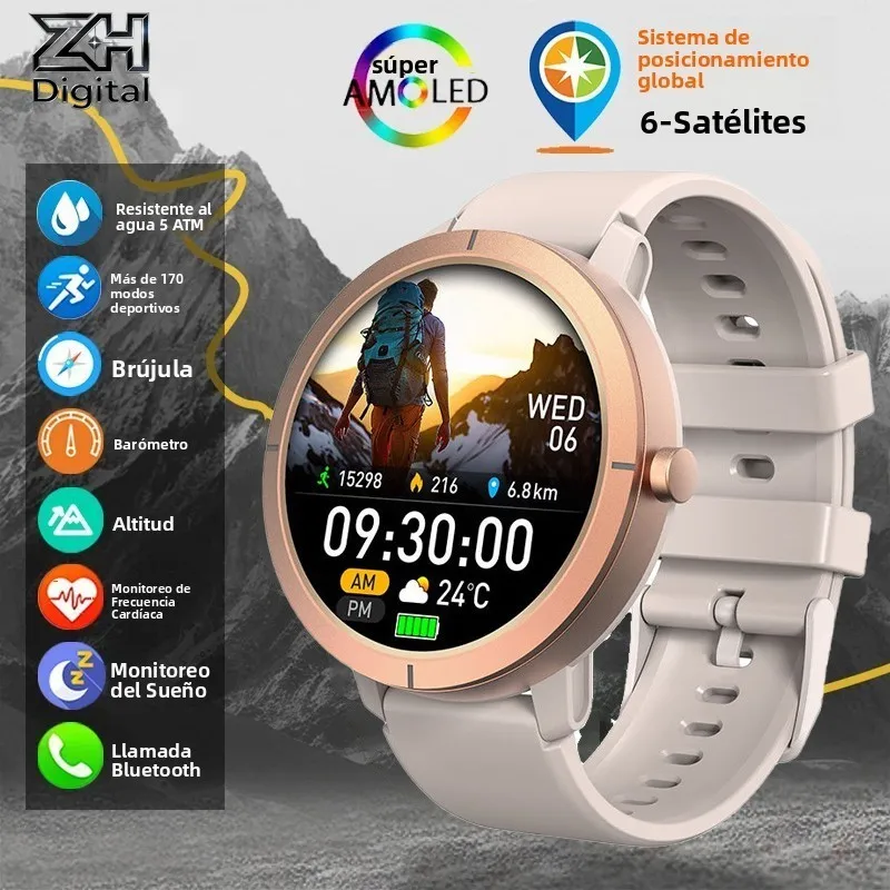 Фото Умные часы ZH Digital GPS с AMOLED-дисплеем 1,32 дюйма, поддержкой ГЛОНАСС, BDS, Galileo, NAVIC, QZSS, водонепроницаемость 5ATM №1