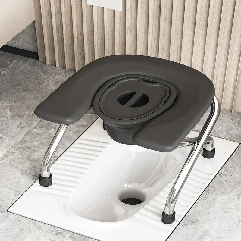 Складной стул для туалета U-образная подставка ног нескользящее сиденье из