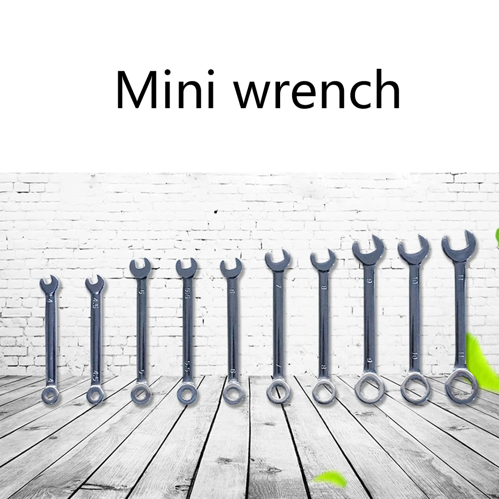 

10pcs Mini Spanner Wrenches Set Hand Tool Key Ring Spanner Explosion-proof Pocket British/Metric Type Wrenches