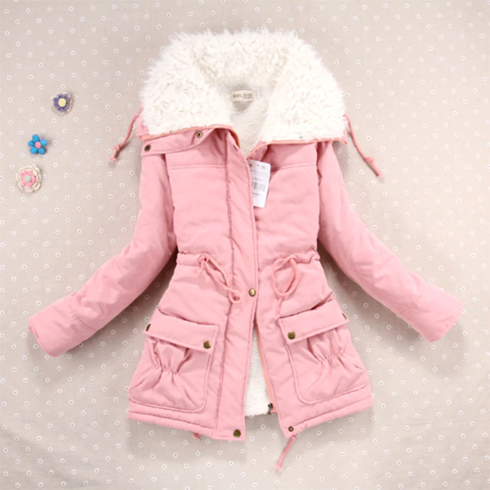 Fashion Spring Autumn Women's Thickened Warm Coat Jacket For Women 2022 Winter Outwear With Waist Tie Slim Coat Female Overcoat