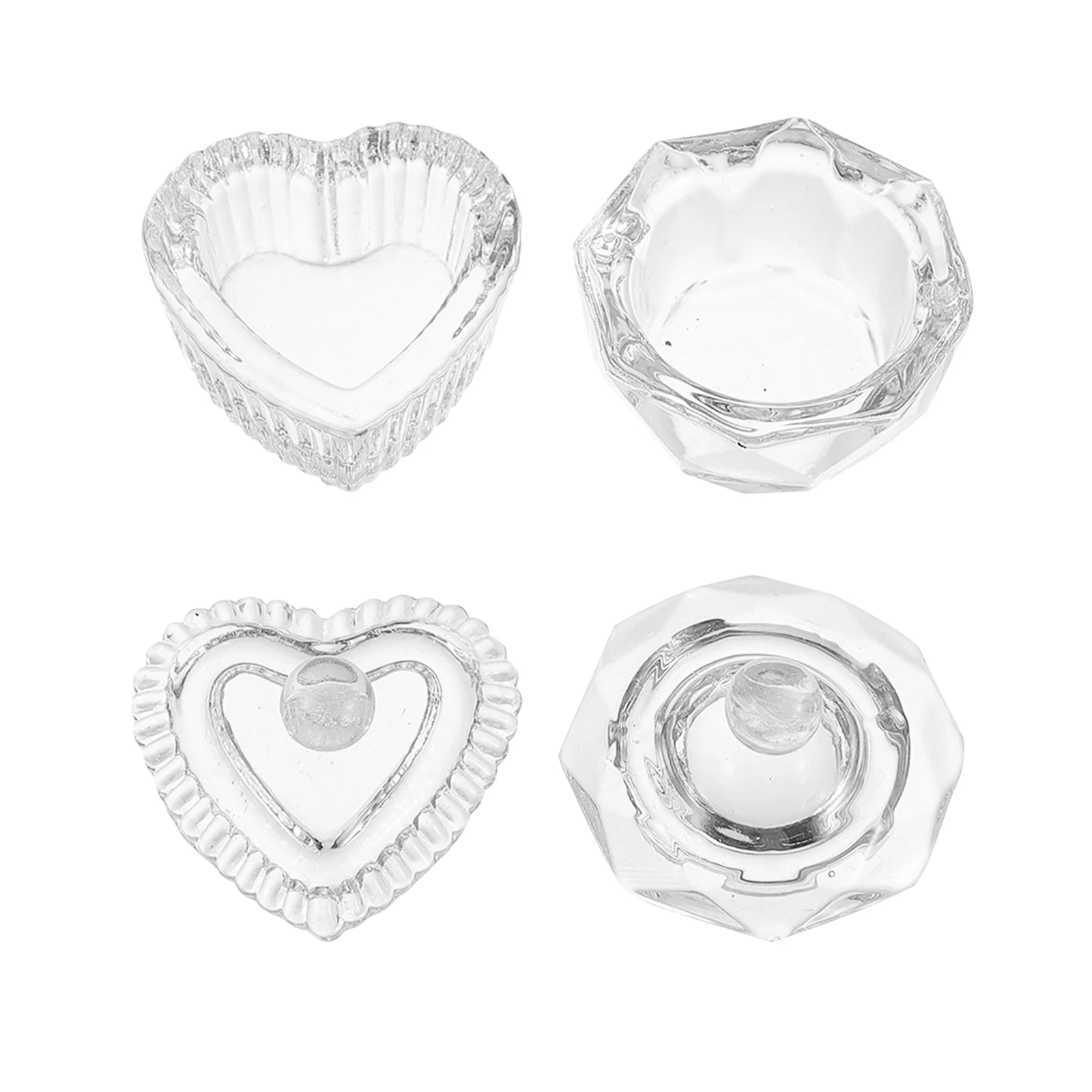 2 шт. хрустальная чашка для ногтей мини-кристаллы инструменты прозрачный