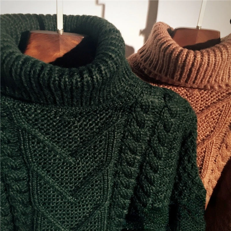 Женский свитер с высоким воротником однотонный теплый винтажный уютный женский