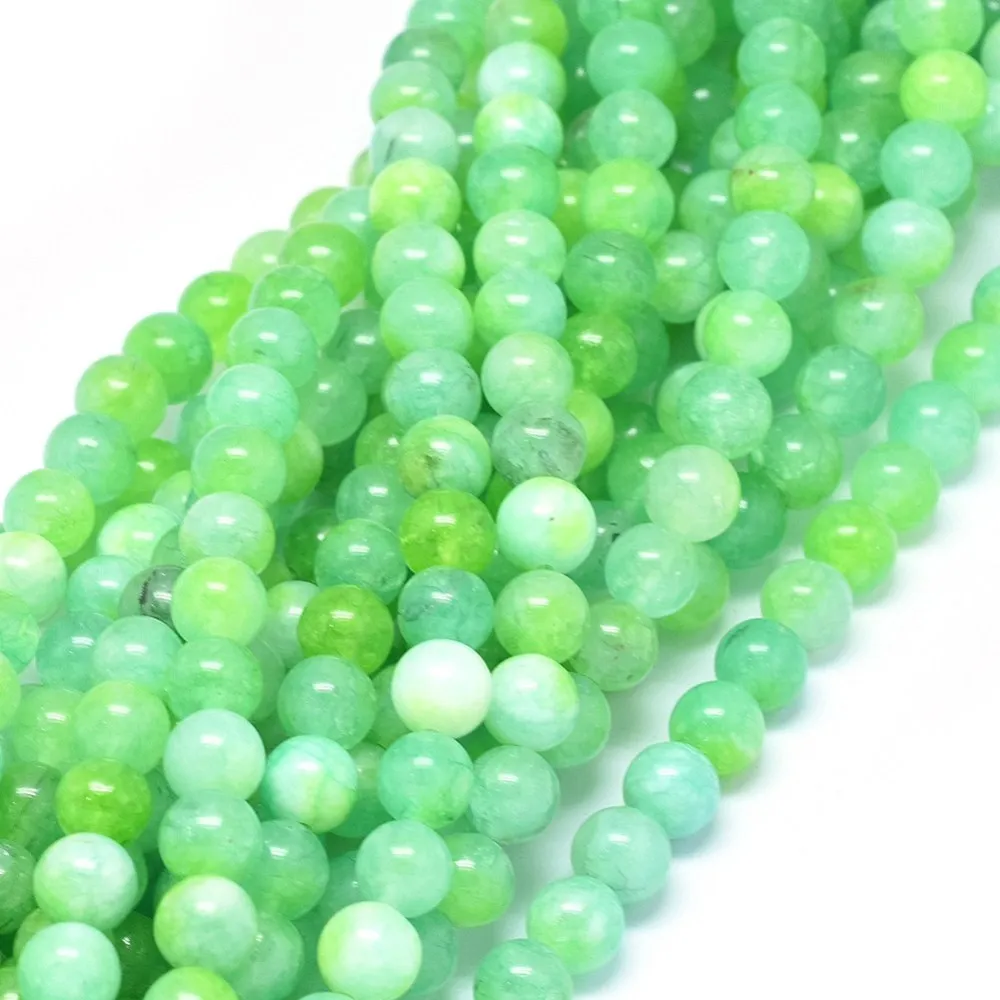 

46PCS Natural Dyed Jade Beads Strands Round Lime 8mm Hole: 1mm about 46~48pcs/strand 14.7~15.2 inch(37.4~38.5cm)