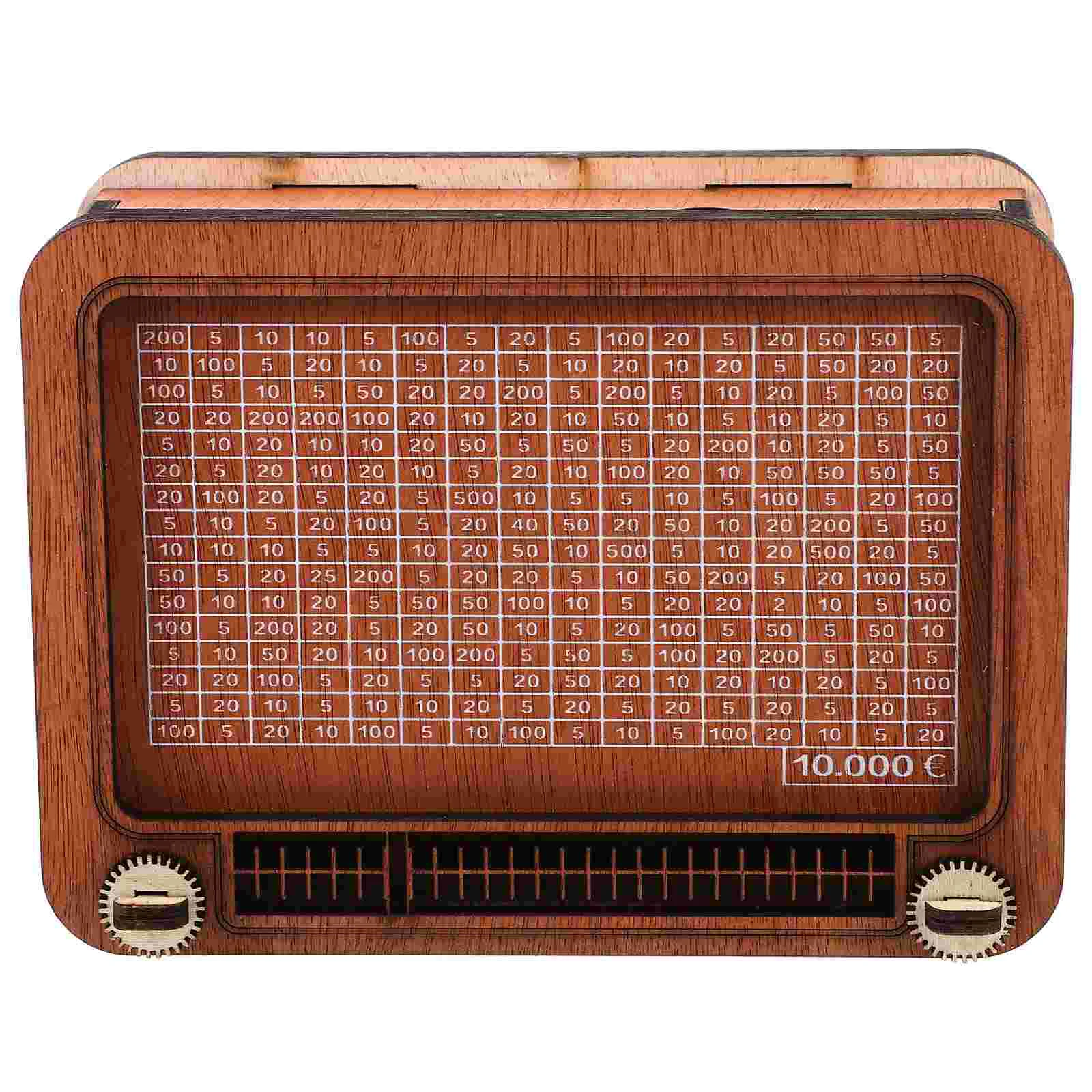 

The Gift Coin Container Radio Home Decor Household Wooden Jar Saving Pot Child