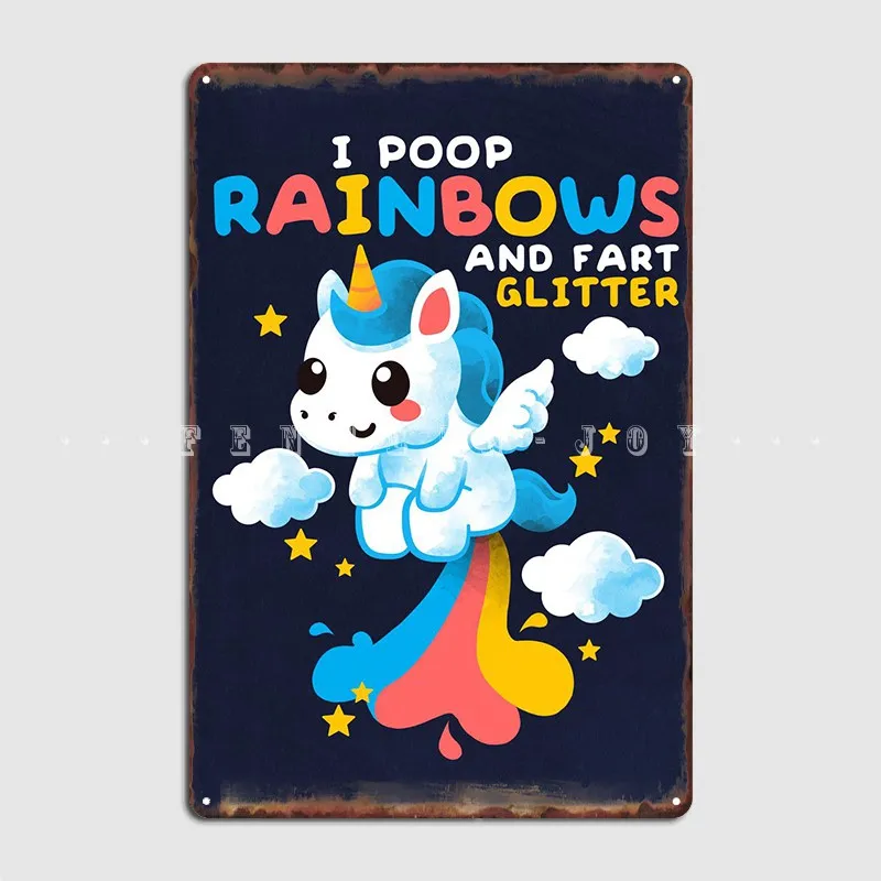 Металлический знак Единорог радуга винтажный фотографический плакат |