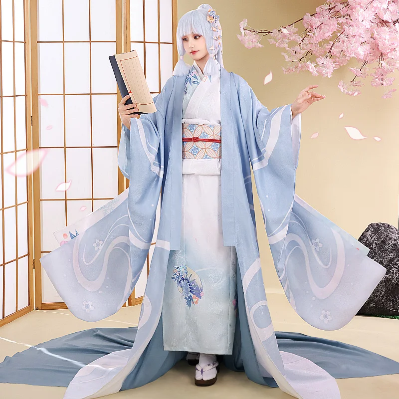 

Костюм для косплея COS-KiKi из аниме Genshin Impact Kamisato Ayaka, великолепный костюм-кимоно, униформа для Хэллоуина, Женский костюм для вечеринки