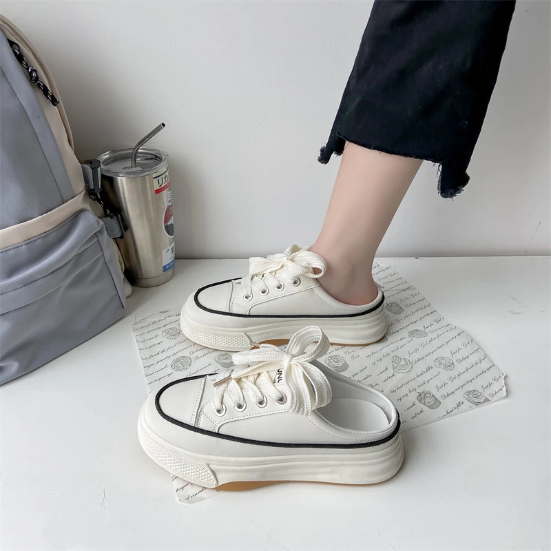 

Женские кроссовки на платформе, белые дышащие Низкие кроссовки с вулканизированной подошвой, повседневная обувь в Корейском стиле, модель 2022 года