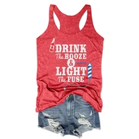 drink tops independence day tank tops 4th of july clothes holiday celebration memorial day black tank top women new l