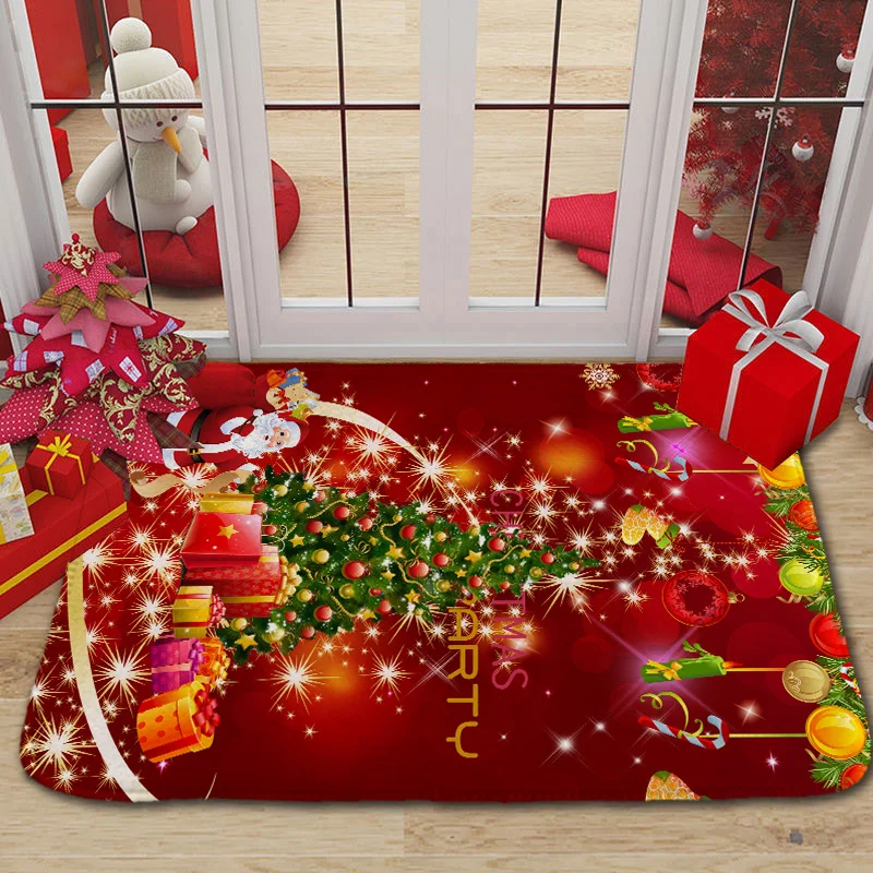 

Рождественский коврик, уличный ковер, Придверный коврик, украшение в виде Санты для дома, Фотофон, новый год 40, 50, 60, 80