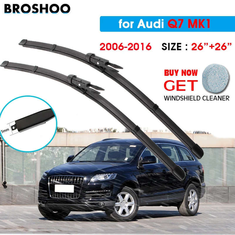 

Car Wiper Blade For Audi Q7 MK1 26"+26" 2006-2016 Auto Windscreen Windshield Wipers Window Wash Fit Pinch Tab Arm
