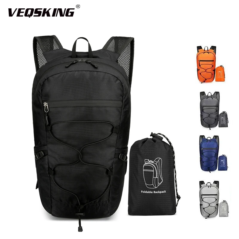 

Portable Folding Waterproof Backpack, Ultra-thin Outdoor Nylon Storage Bag for Hiking Climbing