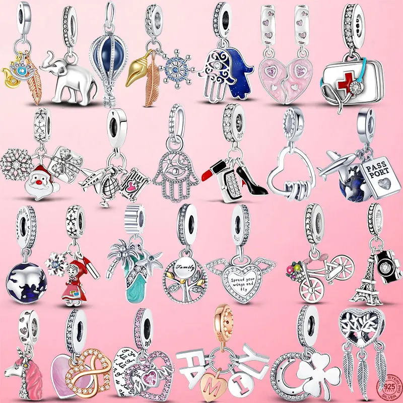 

Распродажа, Лидер продаж, бусины-подвески из серебра 925 пробы с блестящим семейным деревом, подходят для оригинального браслета Пандоры, под...