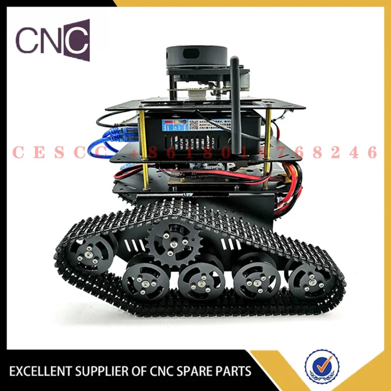 ROS SLAM automatic navigation recognition smart tracked robot car Raspberry Pi 4B open source