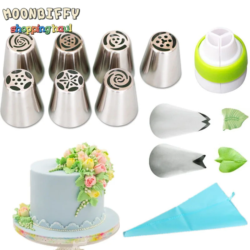 

8 /13Set Russian Tulip Icing Piping Nozzles Stainless Steel Flower Cream Pastry Tips Nozzles Bag Cupcake Cake Decorating Tools
