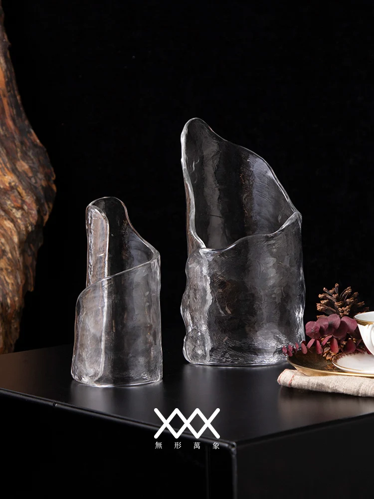 

Glass Furnishing Article Transparent Model Room Hotel Bedroom Antique Shelf Entrance Decoration Chinese Style Desktop Crafts