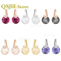 high quality original swa earrings v shaped pierced earrings exquisite polychromatic crystal womens charms fashion jewelry