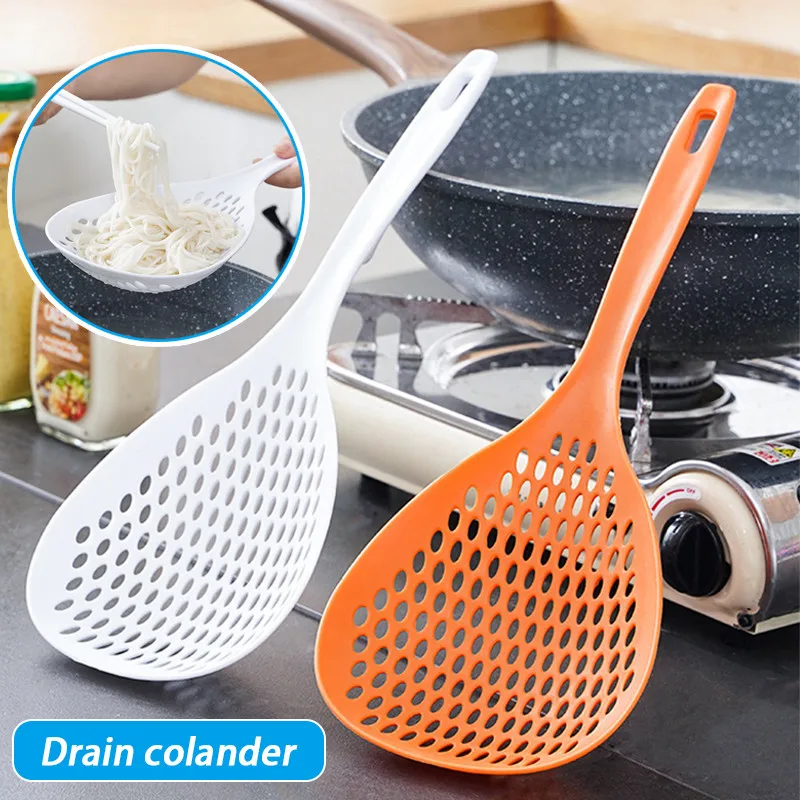 

Colander Kitchen Ladle Strainer with Long Handle High Heat Resistant Strainer Ladle for Draining Egg Vegatable Noodles