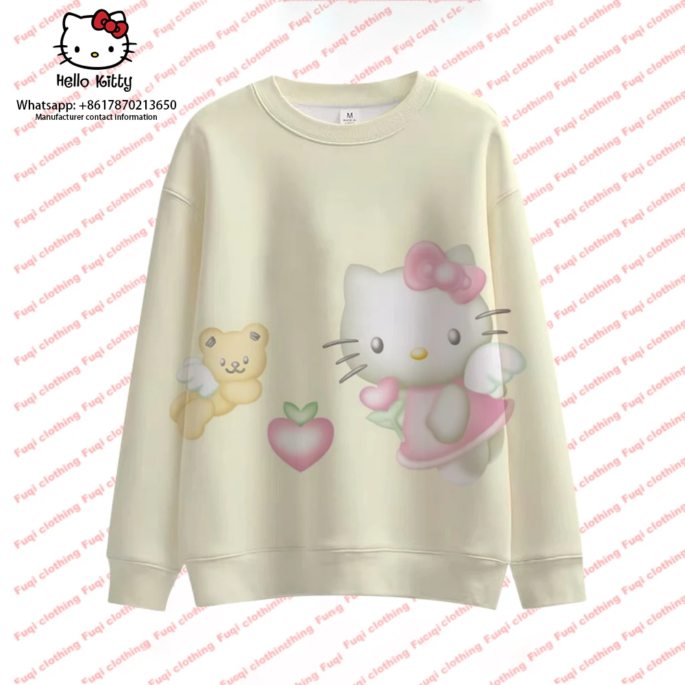 Женская толстовка с капюшоном Hello Kitty верхняя одежда модная Осенняя свитшот для