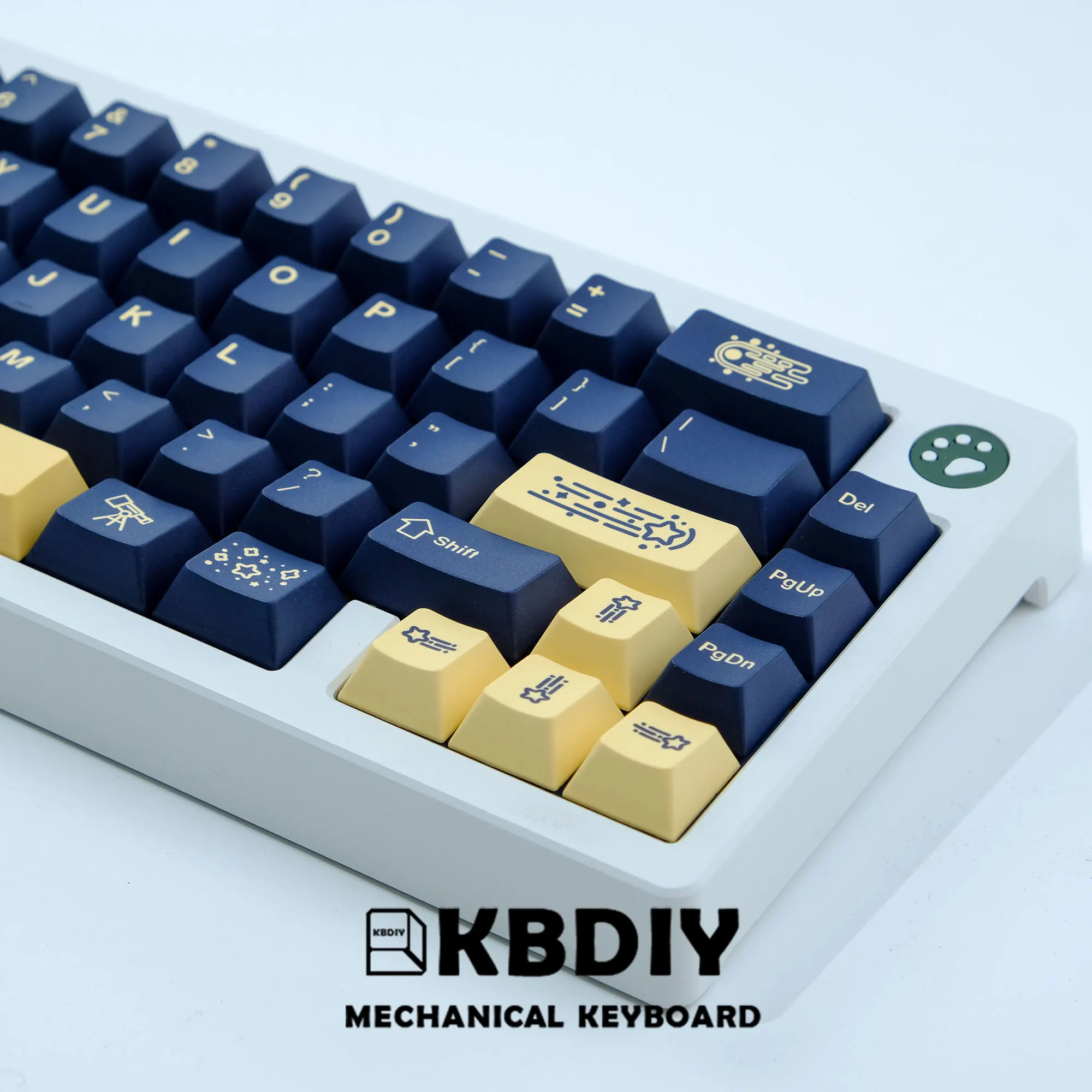 KBDiy 124 Keys GMK Stargaze Clone PBT Korean Keycaps Cherry MX Profile Yellow Keycap for Mechanical Keyboard Custom Key Caps Set images - 6