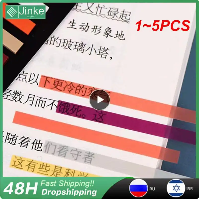 

1~5PCS 300 Sheets Colorful Fluorescent Sticky Notes for Translucent Waterproof Student Stationery Supplies Studying Planners