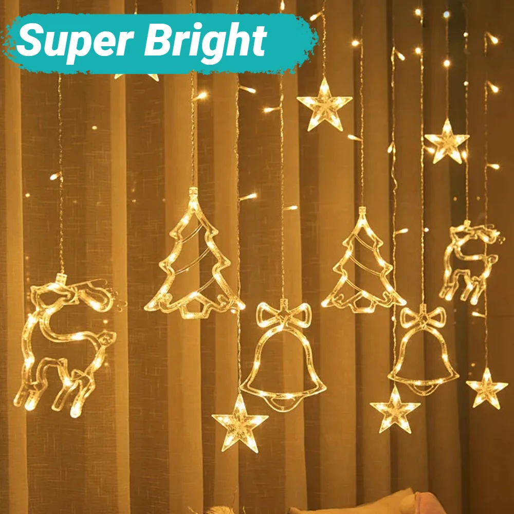 

Светодиодные Рождественские огни YLANT, Звездные огни, подвесные огни для рождественской елки, украшения для спальни, комнаты, гирлянды, огни ...