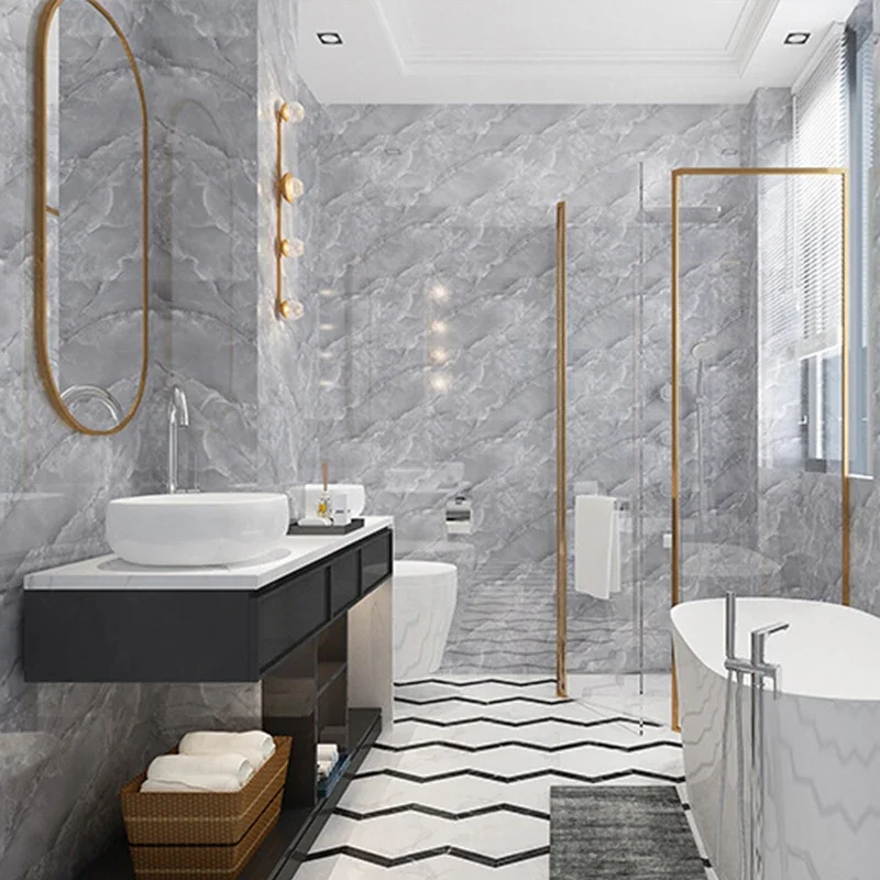 10 шт. ПВХ имитация мрамора наклейки на пол самоклеящиеся стену водонепроницаемые