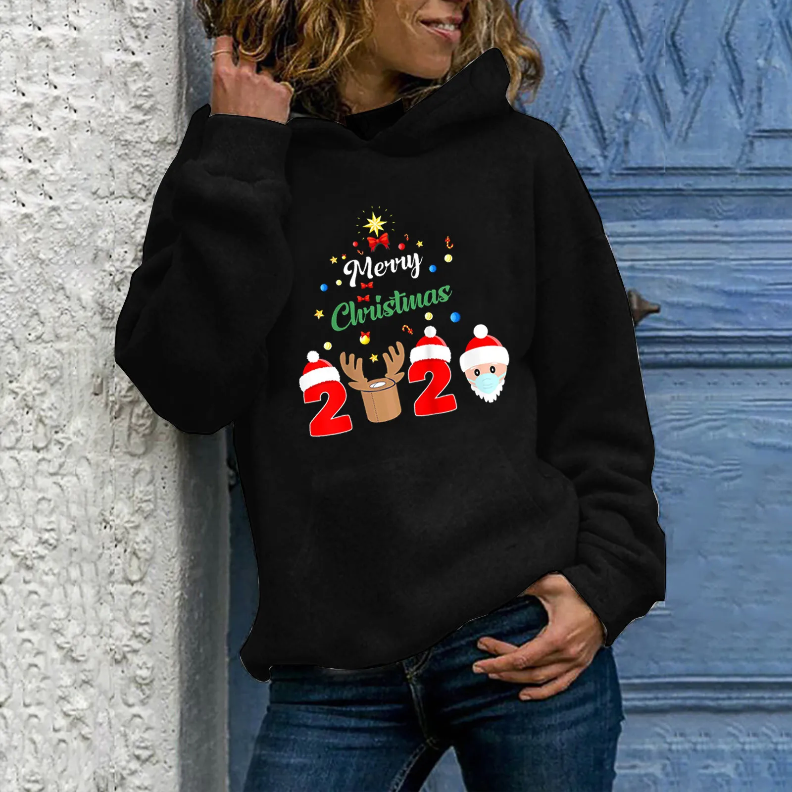 

Худи женское с длинным рукавом, с капюшоном, однотонное