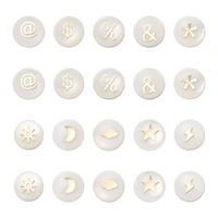 50pcs natural freshwater shell beads with moon star symbol brass findings spacer charms for bracelet earring diy jewelry making