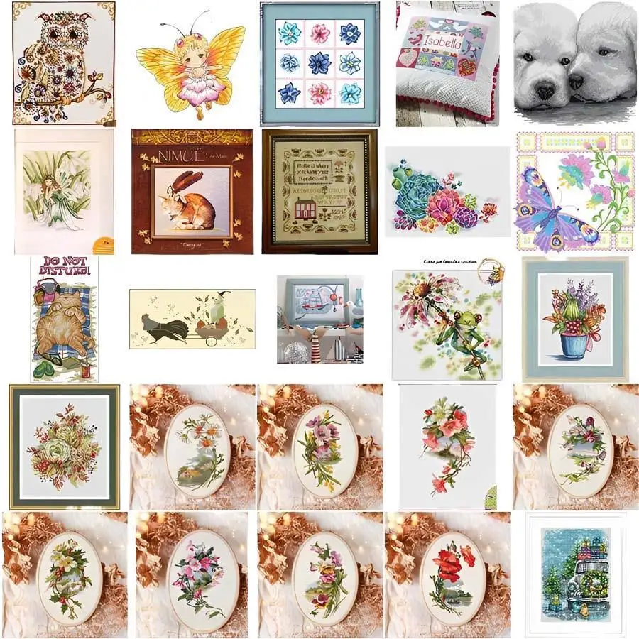 

Bookmark,owl,dog pattern Cross Stich Embroidery set Electronic drawing Cross Stich Needlework PDF by Email new