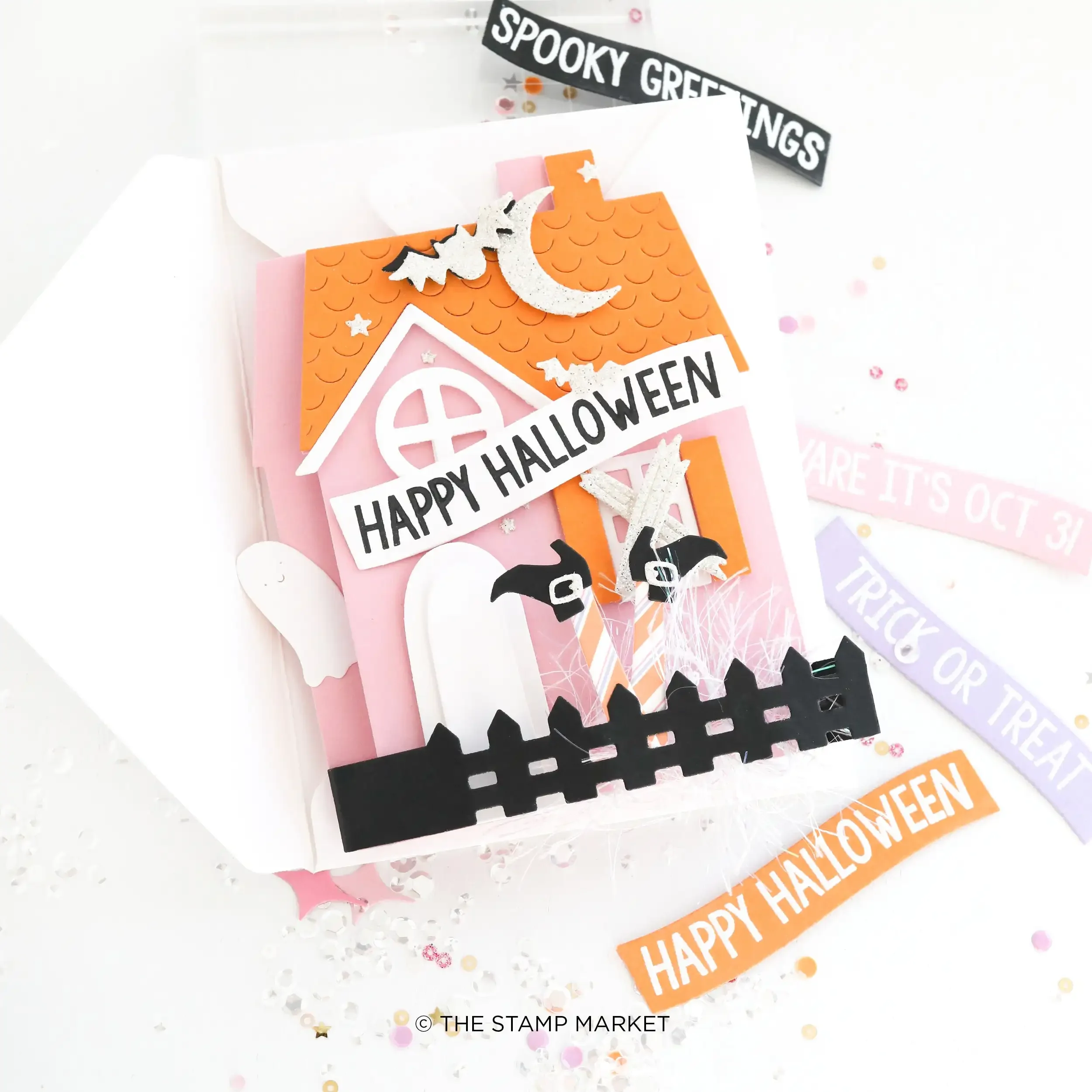 Штамп с поздравлением на Хэллоуин новинка 2024 сентябрь для скрапбукинга бумаги