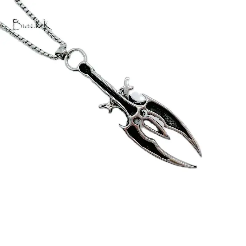 Ожерелье с подвеской в виде черного рыцаря пиратского меча черепа ожерелье из