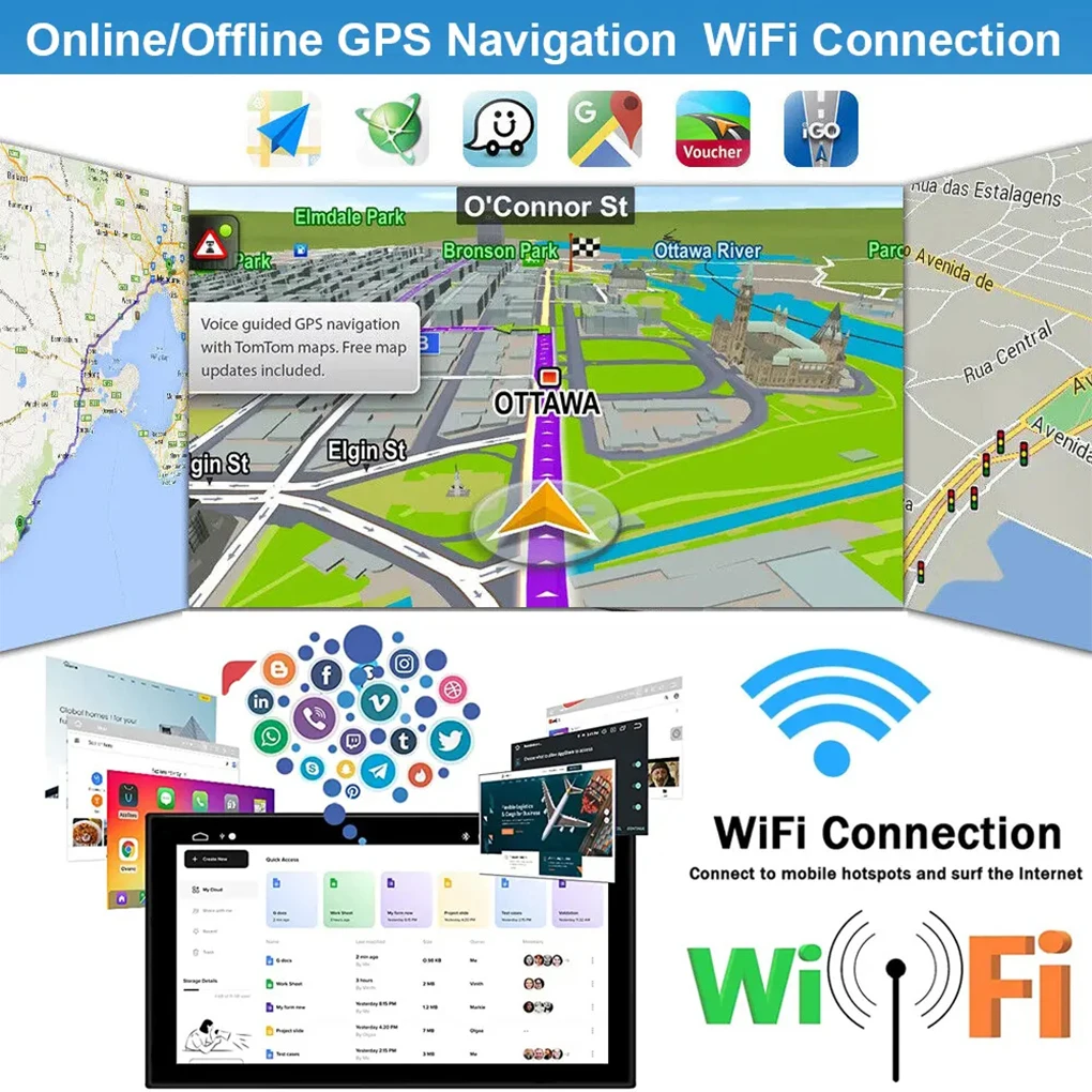 9-дюймовый Android 13.0 автомобильный радиоприемник стерео GPS навигация WIFI для Apple Carplay
