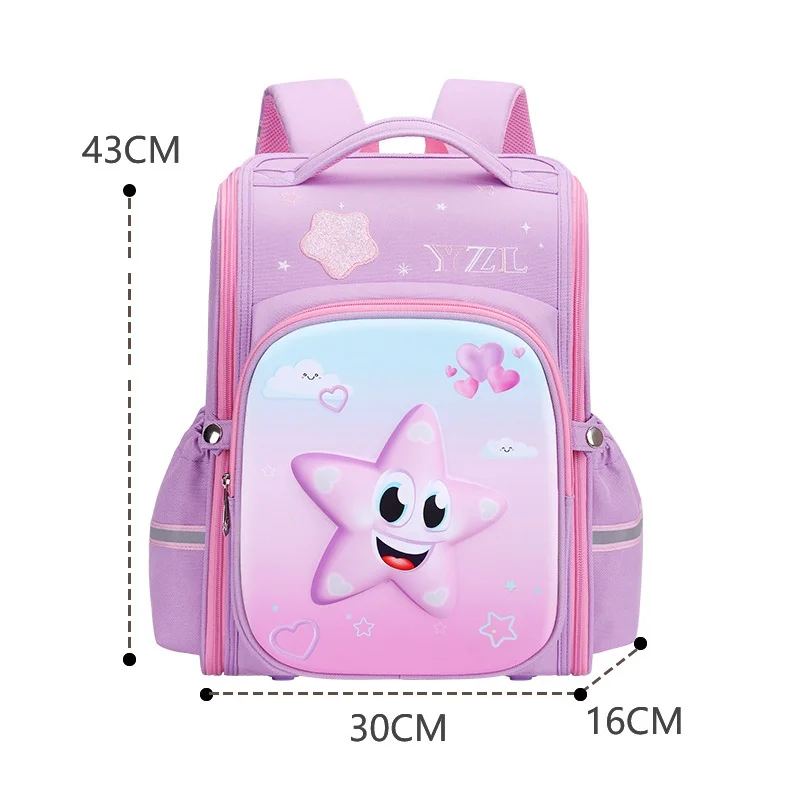 Grade 3-6 Children Cartoon Star High-capacity Fashion Backpacks New British Style Girl Boy Reflective Breathable Schoolbags Hot