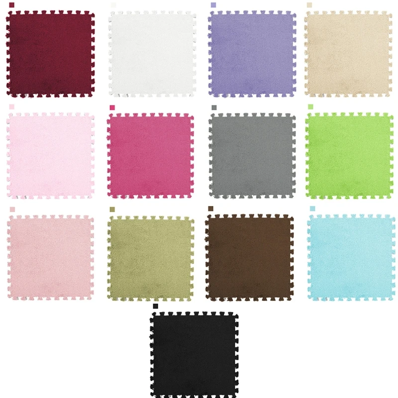 

DIY Jigsaw Plush Shaggy Carpet Baby Children Puzzles Playmat Floor Area Rug Playing Mat Square Interlocking Foam TIle F1FB