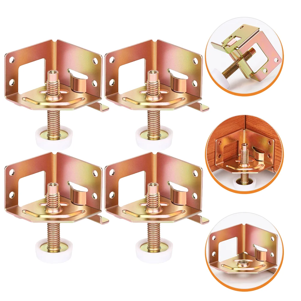 

4 Pcs Adjustable Legs The Foot Pad Furniture Levelers Screw Workbench 4.5X3.8CM Rose Gold Cold Rolled Steel