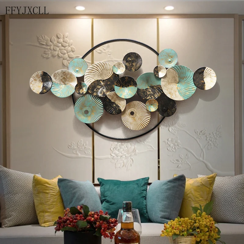 

New Chinese-Style Iron Art Wall Hanging Living Room Background Wall Decoration Pendant Bedroom Ornament Three-dimensional Metal