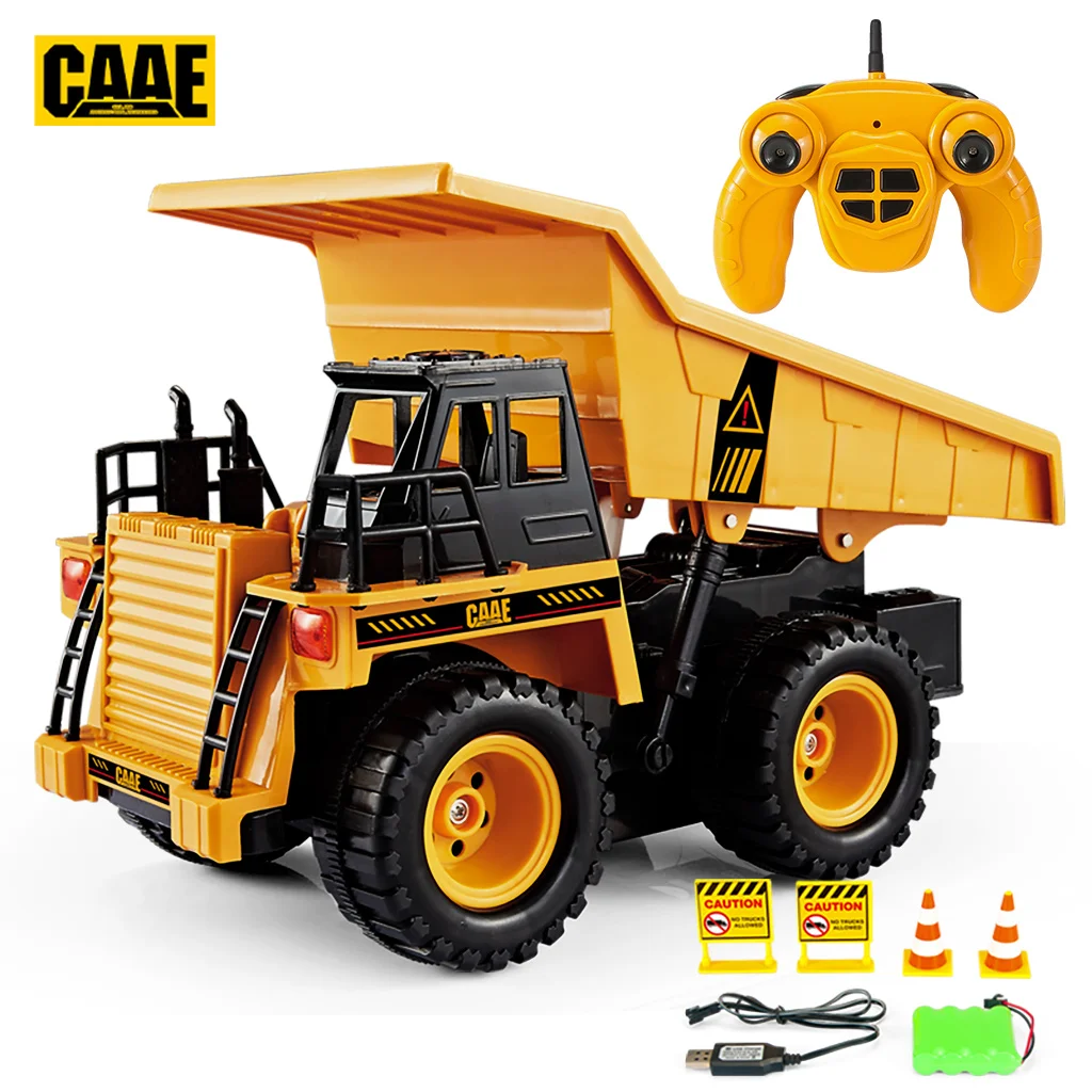 Enlarge Rc Cars Remote Control Dump Truck Vehicle Toys For Children Boys Birthday Gifts Transporter Engineering Model Beach Vehicle Toys