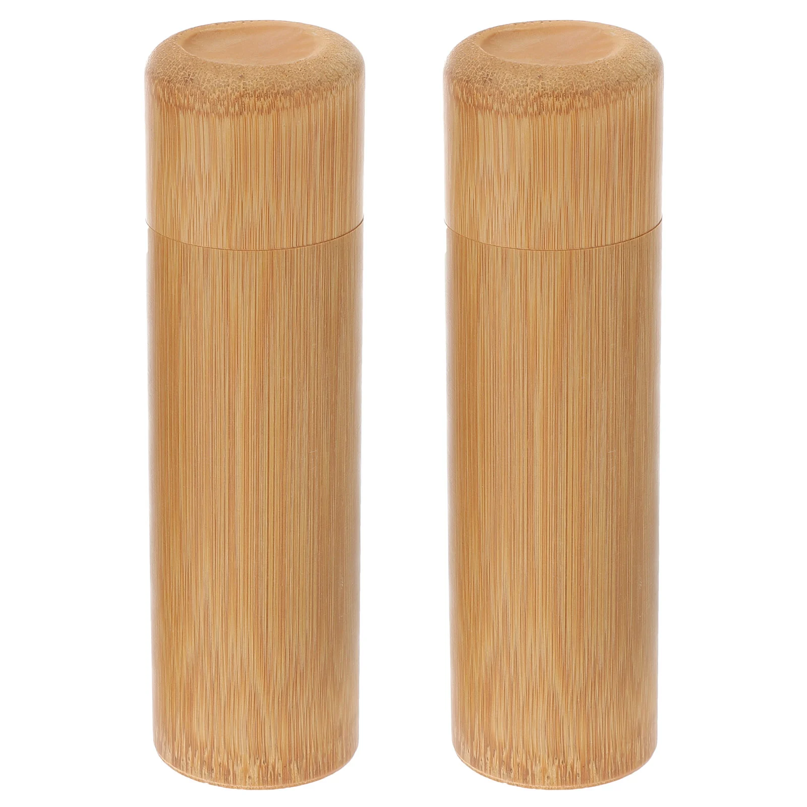 

Kitchen Set Wooden: 2Pcs Tea Storage Container Brown for Storing Sugar Coffee Tea